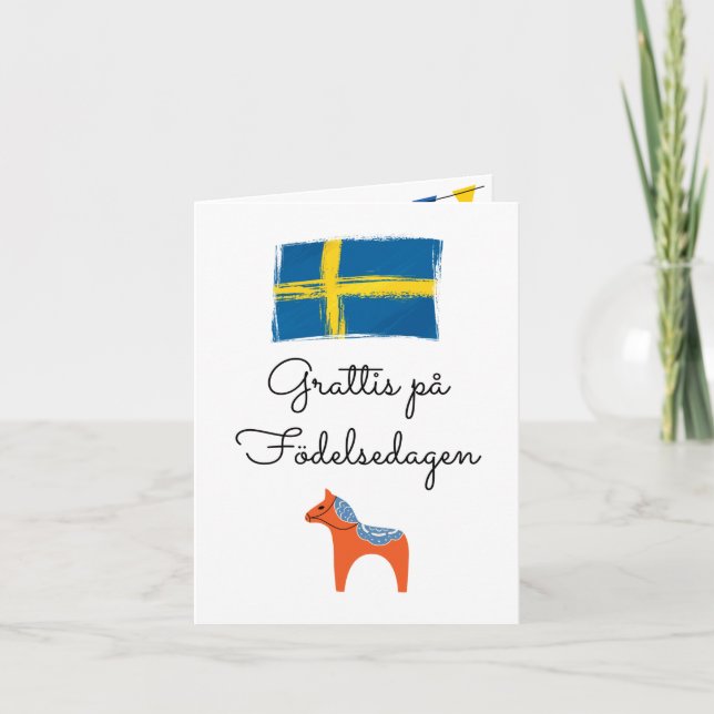 Grattis på födelse dag svensk födelsedag kort (Framsida)