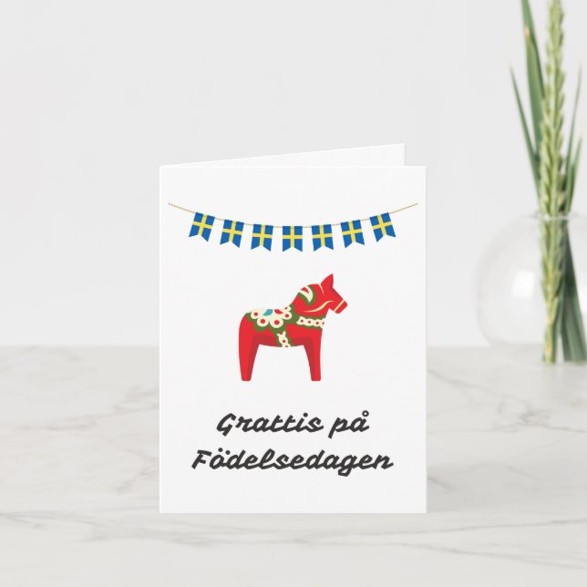 Grattis på födelse dag Sveriges födelsedag Kort (Framsida)