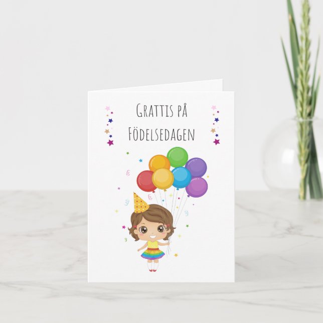 Grattis på födelse dag Sveriges födelsedag Kort (Framsida)