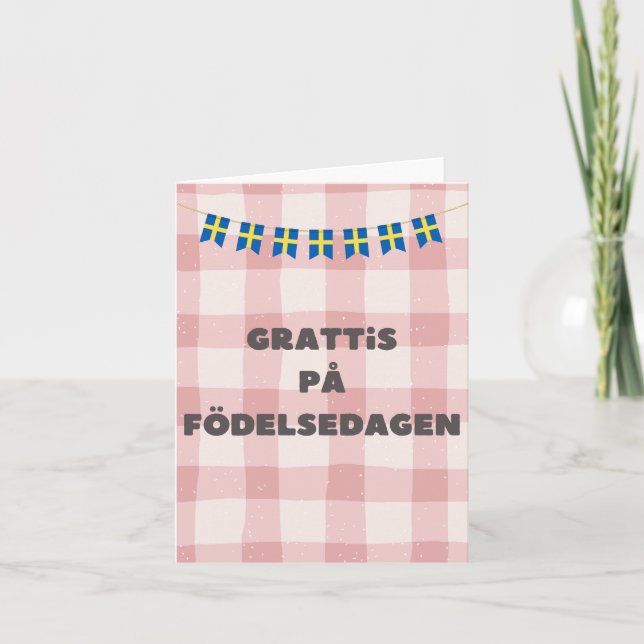 Grattis på födelse dagen, svenska grattis på födel kort (Framsida)