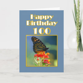 Grattis på födelsedagen 100:e - Monarch Butterfly Kort