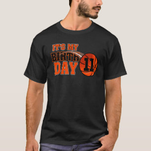 Grattis på födelsedagen 11:e året gamla basketboll t shirt