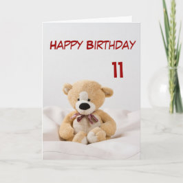 Grattis på födelsedagen 11:e Nallen Tema Kort