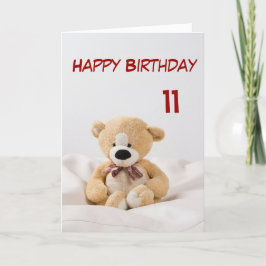 Grattis på födelsedagen 11:e Nallen Tema Kort