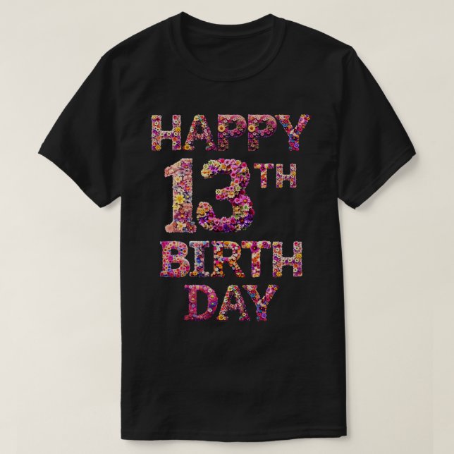 Grattis på födelsedagen 13 t shirt (Design framsida)