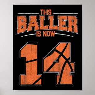 Grattis på födelsedagen 14-åriga basketbollsbojor  poster
