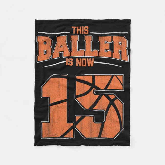 Grattis på födelsedagen 15 år gamla bysketbyllebox fleecefilt (Framsidan)