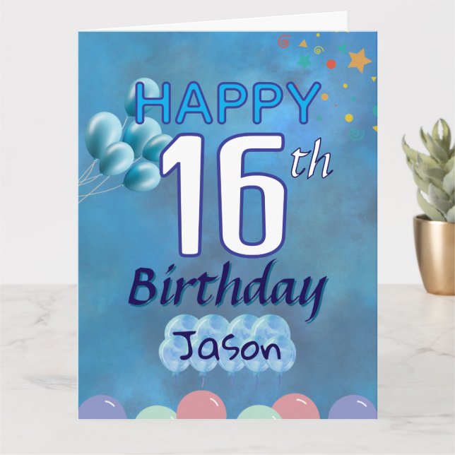 Grattis på födelsedagen 16:e tonåring Boy Kort (Liten växt)