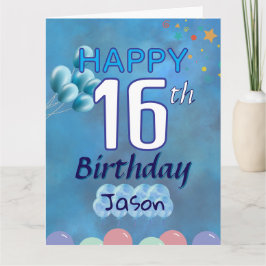 Grattis på födelsedagen 16:e tonåring Boy Kort