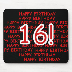 Grattis på födelsedagen 16 musmatta