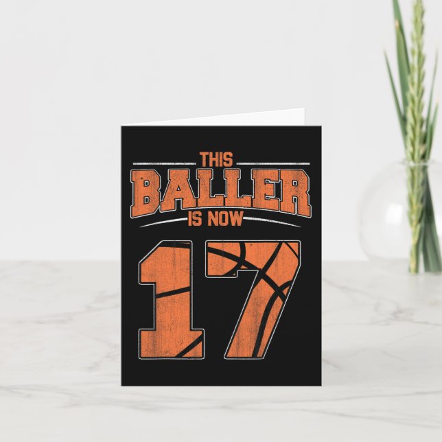 Grattis på födelsedagen 17 år gammal basketboll Bo Kort (Framsida)