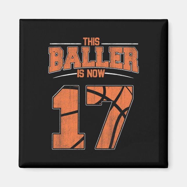 Grattis på födelsedagen 17 år gammal basketboll Bo Magnet (Framsidan)