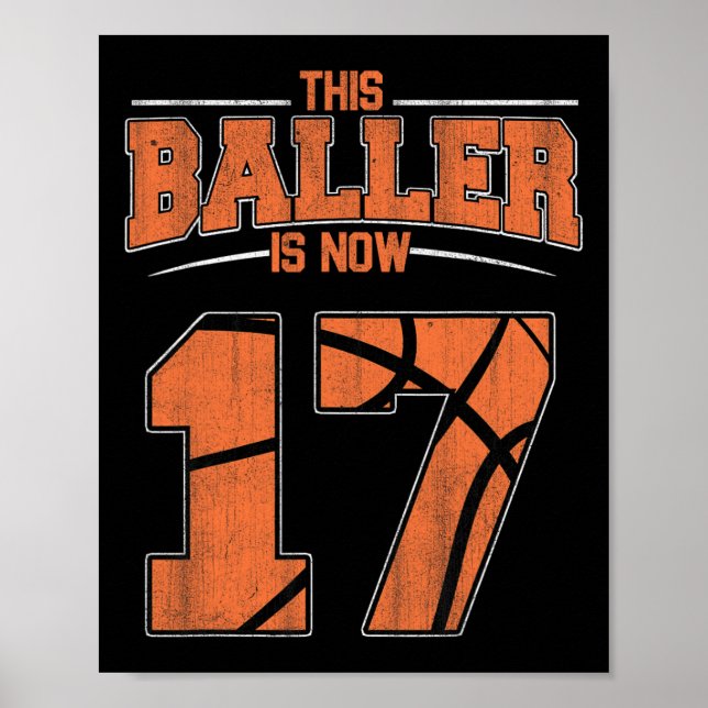 Grattis på födelsedagen 17 år gammal basketboll Bo Poster (Framsidan)