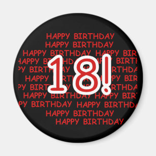 Grattis på födelsedagen 18 magnet