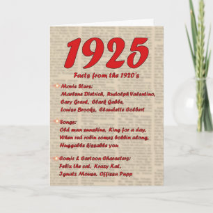 Grattis på födelsedagen 1925 Födelseår 20:s tjugoå Kort