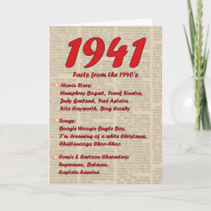 Grattis på födelsedagen 1941 Nyhetens 40-årsjubile Kort