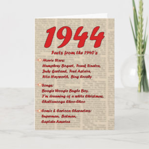 Grattis på födelsedagen 1944 år av 40-tal för kort