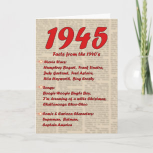 Grattis på födelsedagen 1945 år av 40-tal för kort