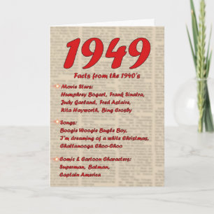 Grattis på födelsedagen 1949 år av 40-tal för kort