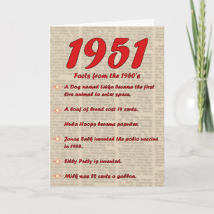 Grattis på födelsedagen 1951 Nyhetens femtioårsjub Kort