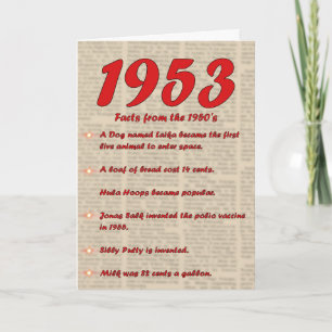 Grattis på födelsedagen 1953 Nyhetens 50-årsjubile Kort