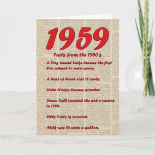 Grattis på födelsedagen 1959 år av femtiotal för kort