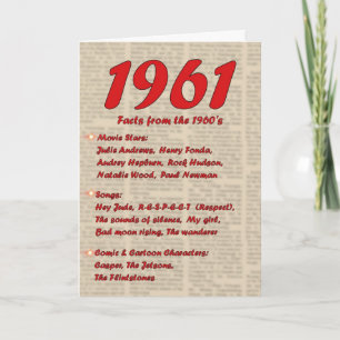 Grattis på födelsedagen 1961 Nyhetens 60-årsjubile Kort