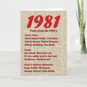 Grattis på födelsedagen 1981 Nyhetens 80-årsjubile Kort