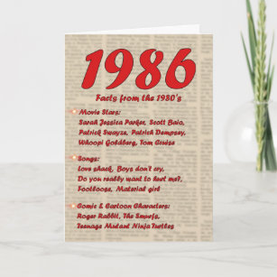 grattis på födelsedagen 1986 Födelseår Neon 80-tal Kort