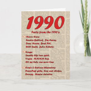 Grattis på födelsedagen 1990 Födelsedatum 90-talet Kort