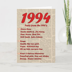 Grattis på födelsedagen 1994 Födelsedatum 90-talet Kort