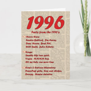 Grattis på födelsedagen 1996 Födelsedatum 90-talet Kort