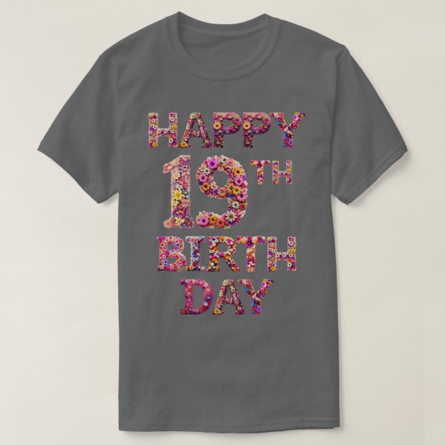 Grattis på födelsedagen 19 t shirt (Design framsida)