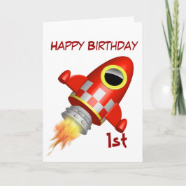 Grattis på födelsedagen 1:a rakettema för Frakt Kort