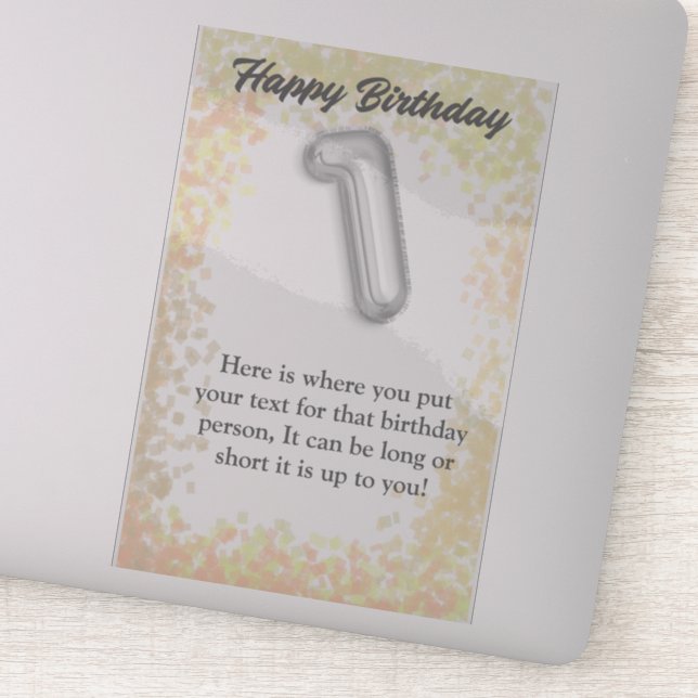 Grattis på födelsedagen 1-årig dekal (Detalj)