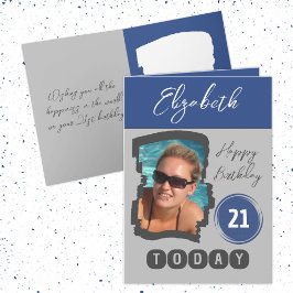 Grattis på födelsedagen 21 i dag, lägg till bild g kort