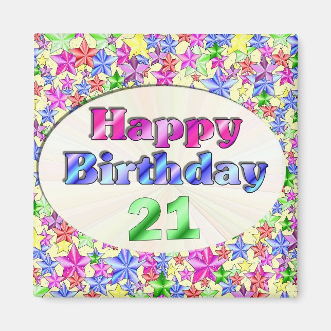 Grattis på födelsedagen 21 magnet (Framsidan)