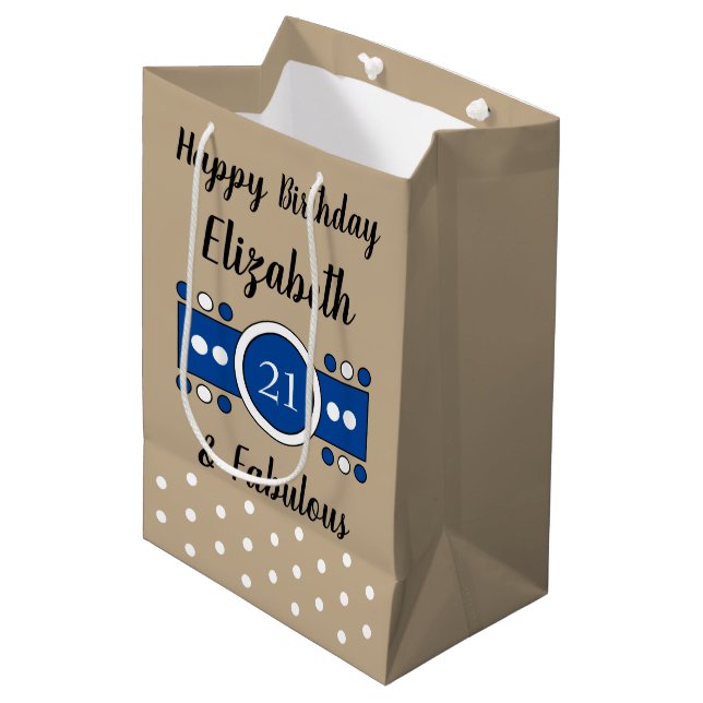 Grattis på födelsedagen 21 och vackert blått (Framsidan Vinklad)
