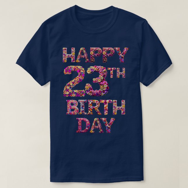 Grattis på födelsedagen 23:e t shirt (Design framsida)