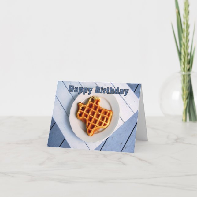Grattis på födelsedagen, 24 augusti, Texas Waffle Kort (Framsida)