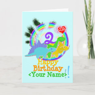 Grattis på födelsedagen 2 år, ditt Dinos Card Kort