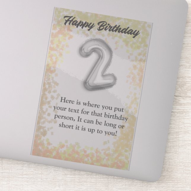 Grattis på födelsedagen 2-årig dekal (Detalj)