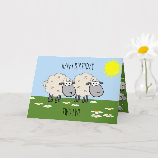 Grattis på födelsedagen 2 Ewe Kort (Liten växt)
