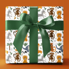 Grattis på födelsedagen 2 Vild Cute Safari Animals Presentpapper
