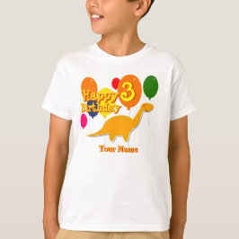 Grattis på födelsedagen 3 år Balloon Dinosaurs T-S Tee