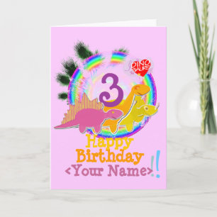 Grattis på födelsedagen 3 år, ditt namndoseringsko kort