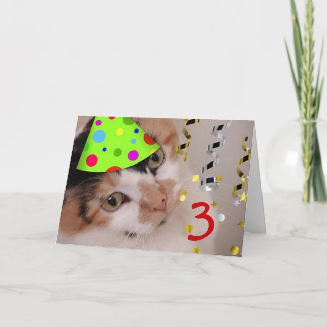 Grattis på födelsedagen 3 år gammal kort (Framsida)