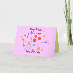 Grattis på födelsedagen 3-åring för tillägg av nam kort