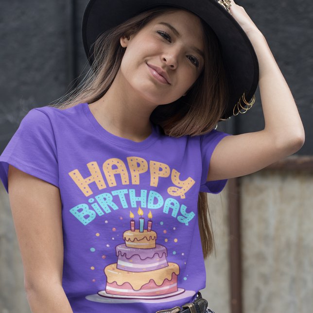 Grattis på födelsedagen 3-årskapskaka t shirt (Skapare uppladdad)