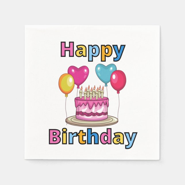 Grattis på födelsedagen 3-lagers servetter (Framsidan)